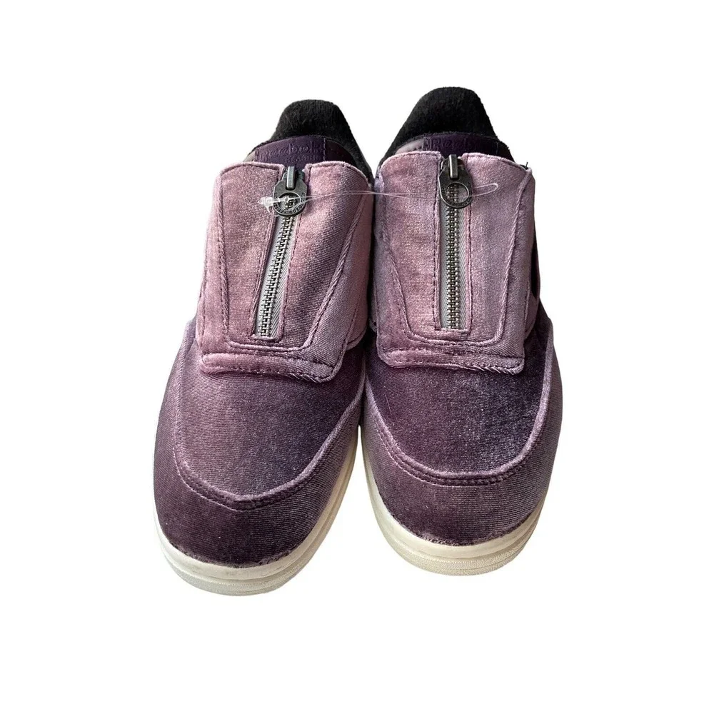 Reebok Womens Club C Double Zip Court Shoes Size 8.5 Purple‎ Velvet Chunky Retro